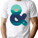 Day Night T-Shirt for Men & Women, T-Shirts Graphic Tee - White