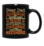 Dear Dad Love Your Forever Keeshond Gift Black Coffee Mug - Black