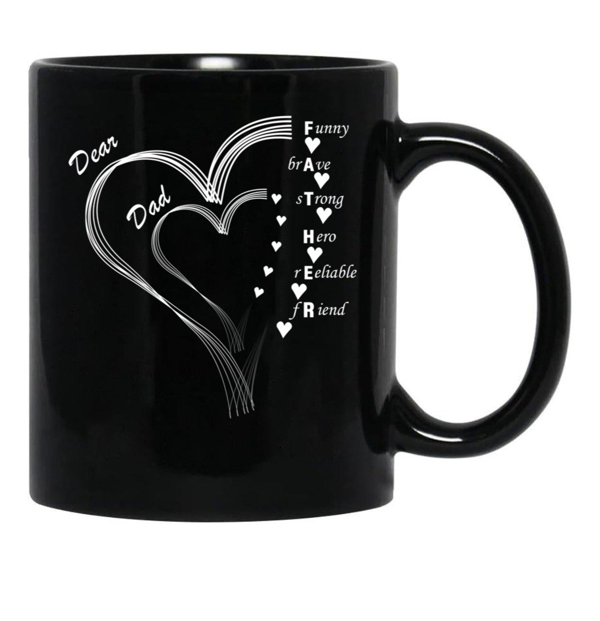 Dear Dad My Dear Father Black Coffee Mug - Black