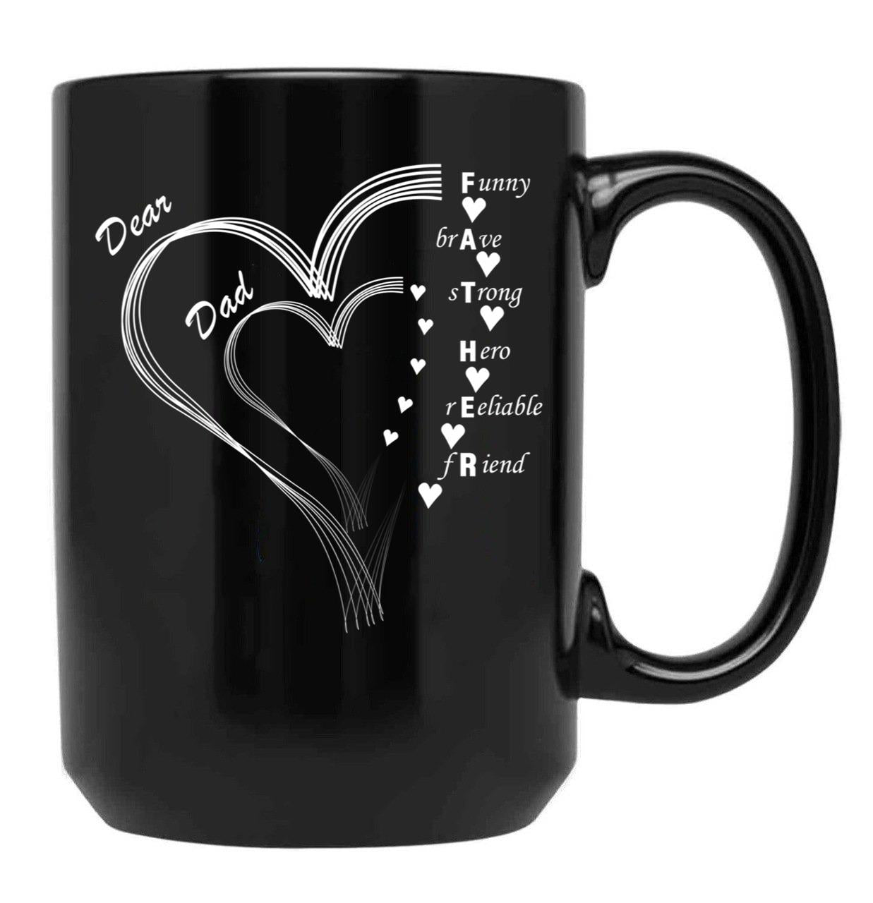 Dear Dad My Dear Father Black Coffee Mug - Black
