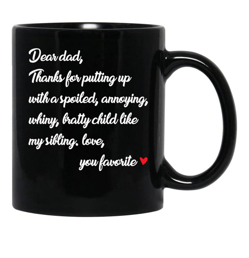 Dear Dad Black Coffee Mug - Black