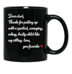 Dear Dad Black Coffee Mug - Black
