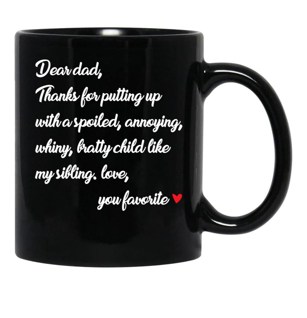 Dear Dad Black Coffee Mug - Black
