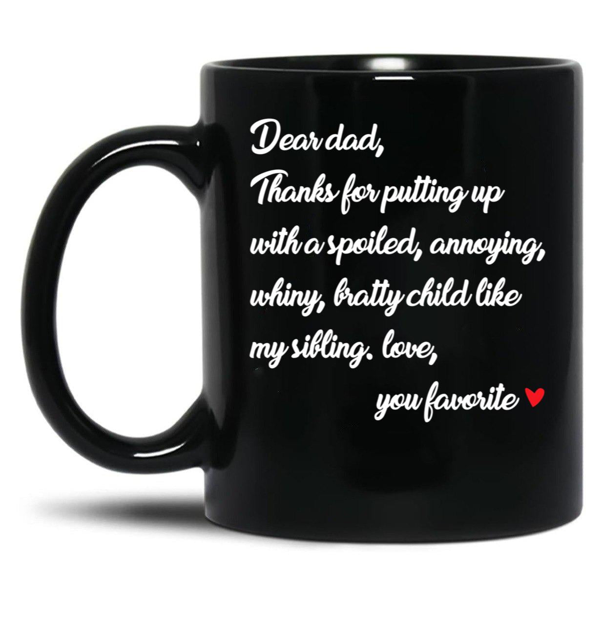 Dear Dad Black Coffee Mug