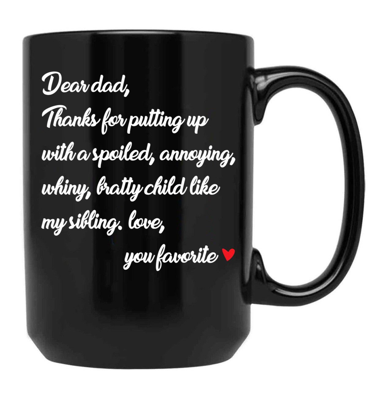 Dear Dad Black Coffee Mug - Black