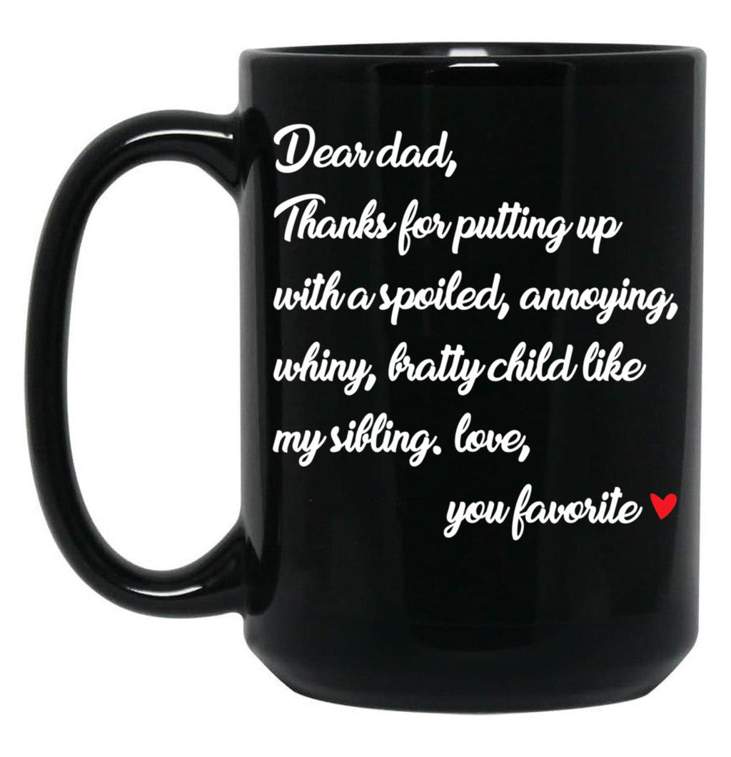 Dear Dad Black Coffee Mug