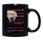 Dear Daughter-In-Law - Flowers - How Valuable And Precious You Are To Me Black Coffee Mug - Black
