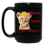 Dear Son Gift-Overwhelmed Straighten Crown Black Coffee Mug