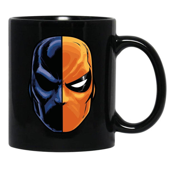 Deathstroke - Mask (More Detail) Black Coffee Mug, Gift Coffee Mug - Black