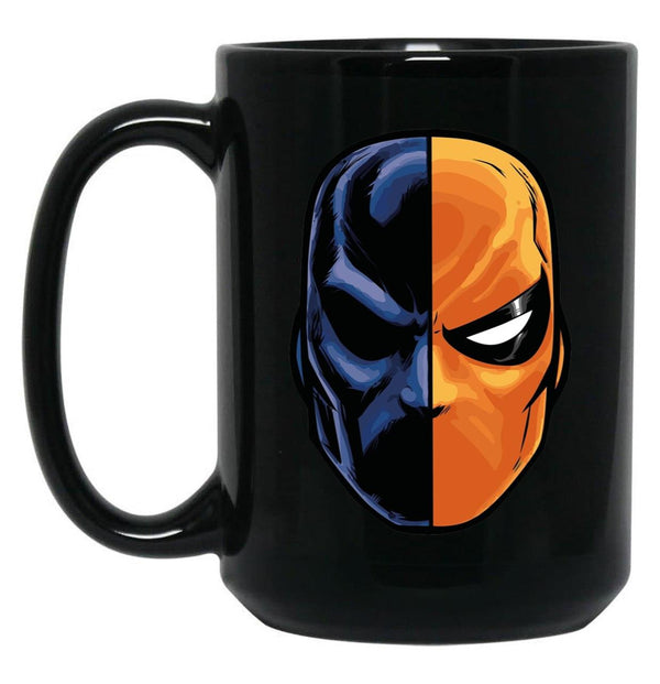 Deathstroke - Mask (More Detail) Black Coffee Mug, Gift Coffee Mug - Black