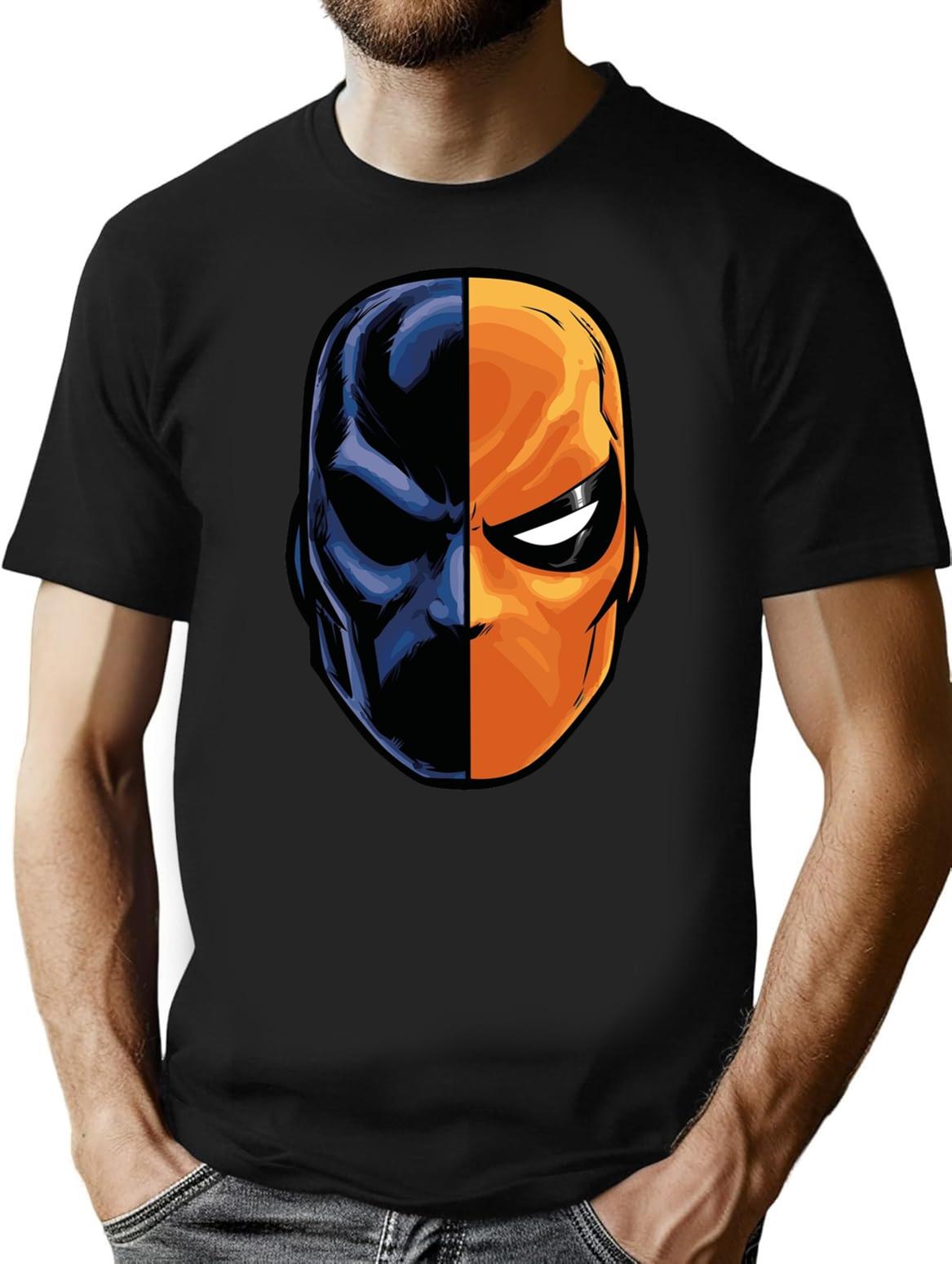 Deathstroke - Mask (More Detail) Premium Heavyweight Cotton T-Shirt - Black