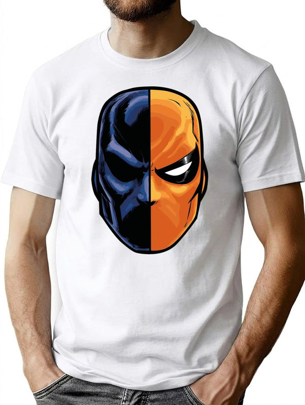 Deathstroke - Mask (More Detail) Premium Heavyweight Cotton T-Shirt - White