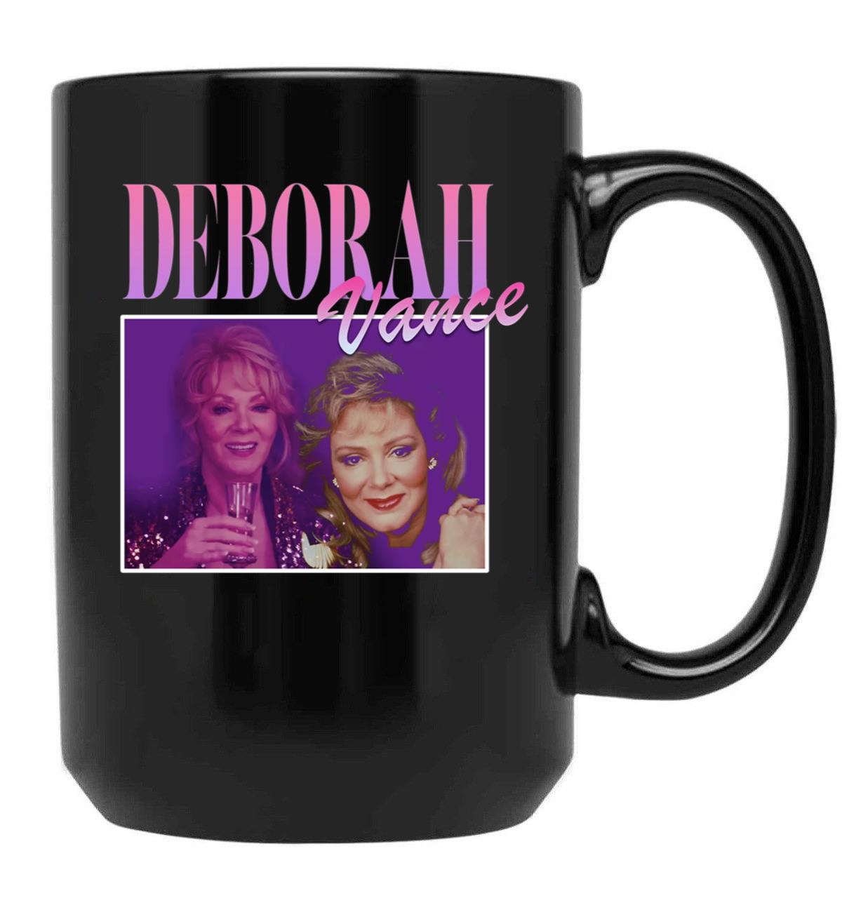Deborah Vance Vintage 90S Black Coffee Mug, Gift Coffee Mug