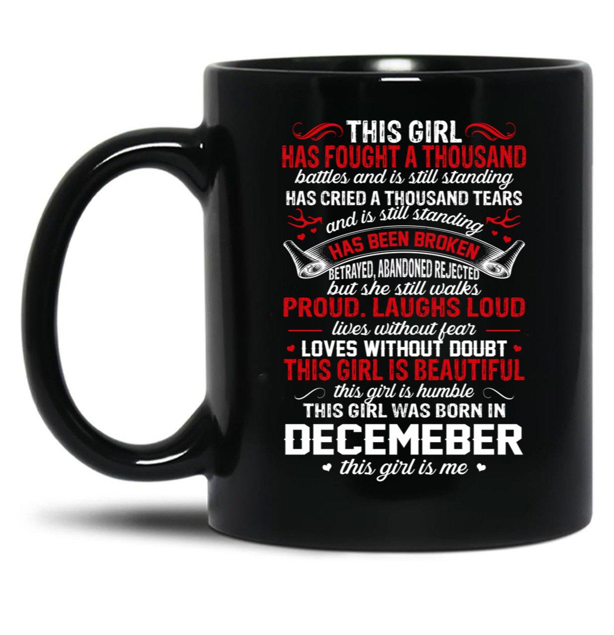 December Girl Birthday Black Coffee Mug