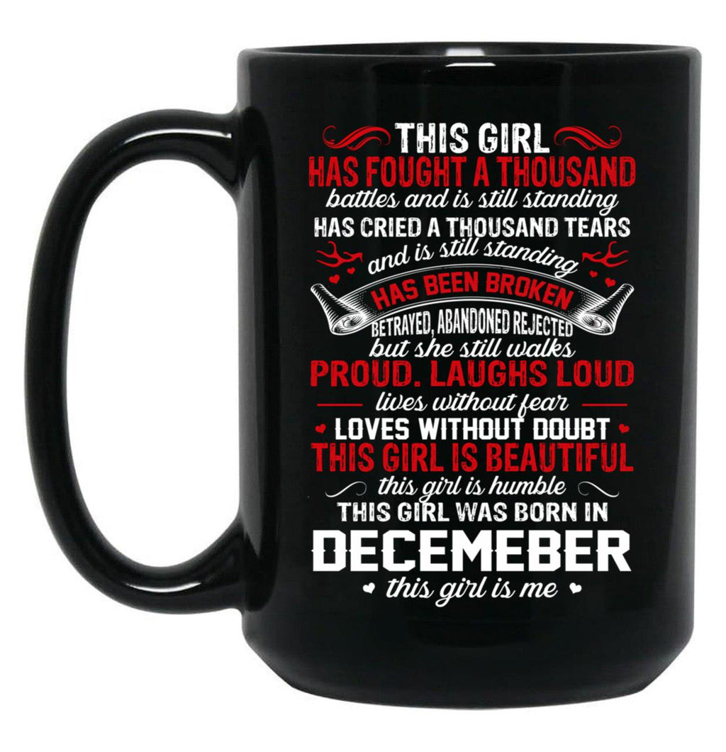 December Girl Birthday Black Coffee Mug