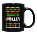Deck The Halls With Balls Of Volley Funny Holiday Black Coffee Mug, Gift Coffee Mug - Black