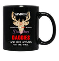 Deer Wisdom - Hunter Meme Black Coffee Mug - Black