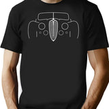 Delahaye 135 1940S Classic Car White Outline Graphic T-Shirt for Men & Women, T-Shirts Graphic Tee - Black