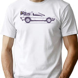 Delorean T-Shirt for Men & Women, T-Shirts Graphic Tee - White
