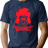 Demondice- Mori Calliope-Funny Premium Heavyweight Cotton T-Shirt - Navy