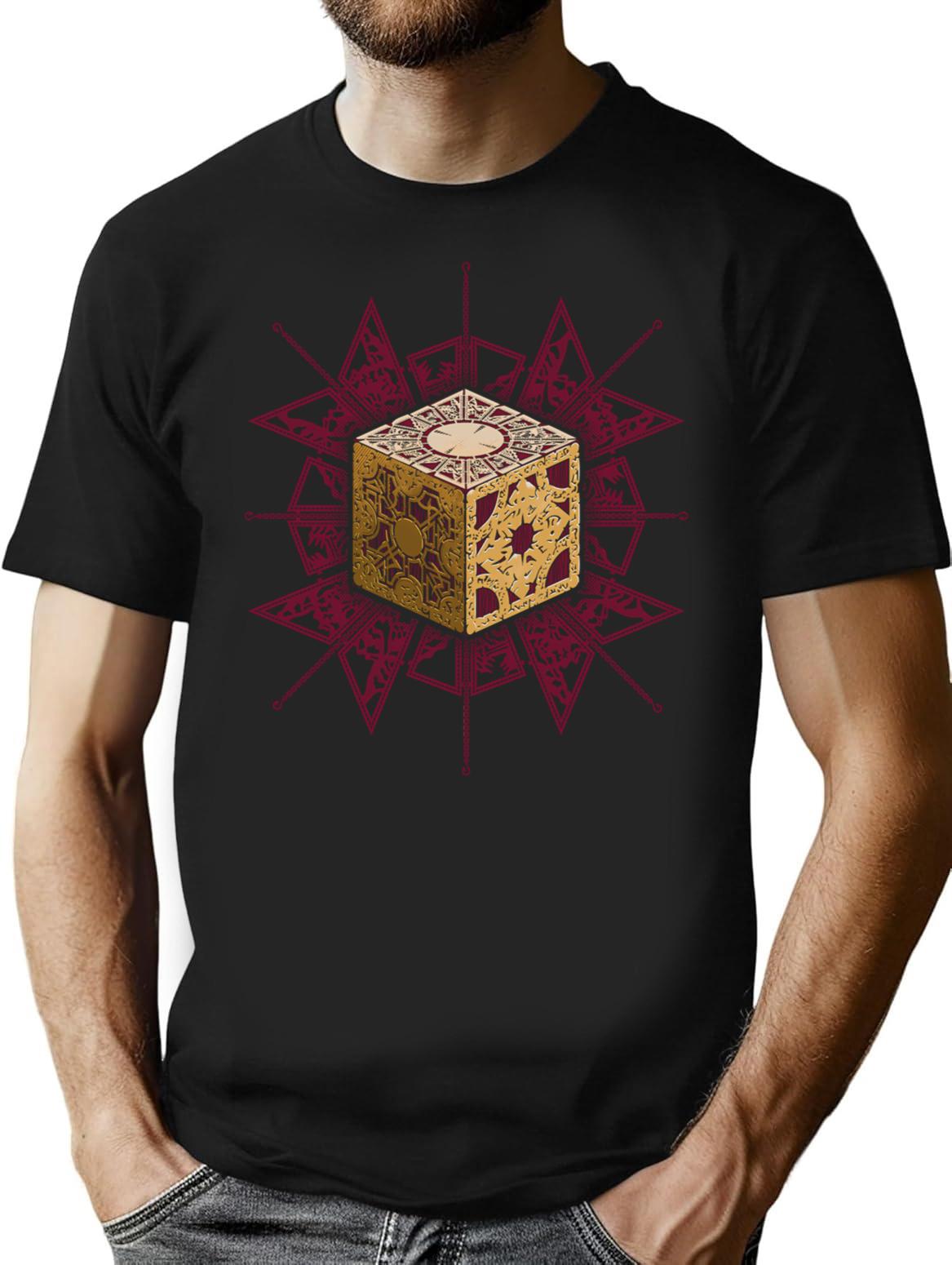 Demonic Horror Puzzle Box T-Shirt for Men & Women, T-Shirts Graphic Tee - Black