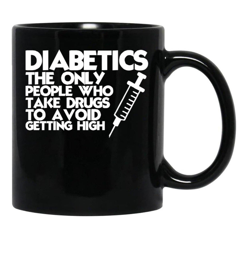 Diabetic Humor Mom Black Coffee Mug, Gift Coffee Mug - Black
