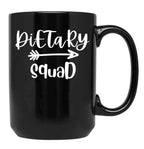 Dietary Squad Dietary Aide Rock Black Coffee Mug, Gift Coffee Mug