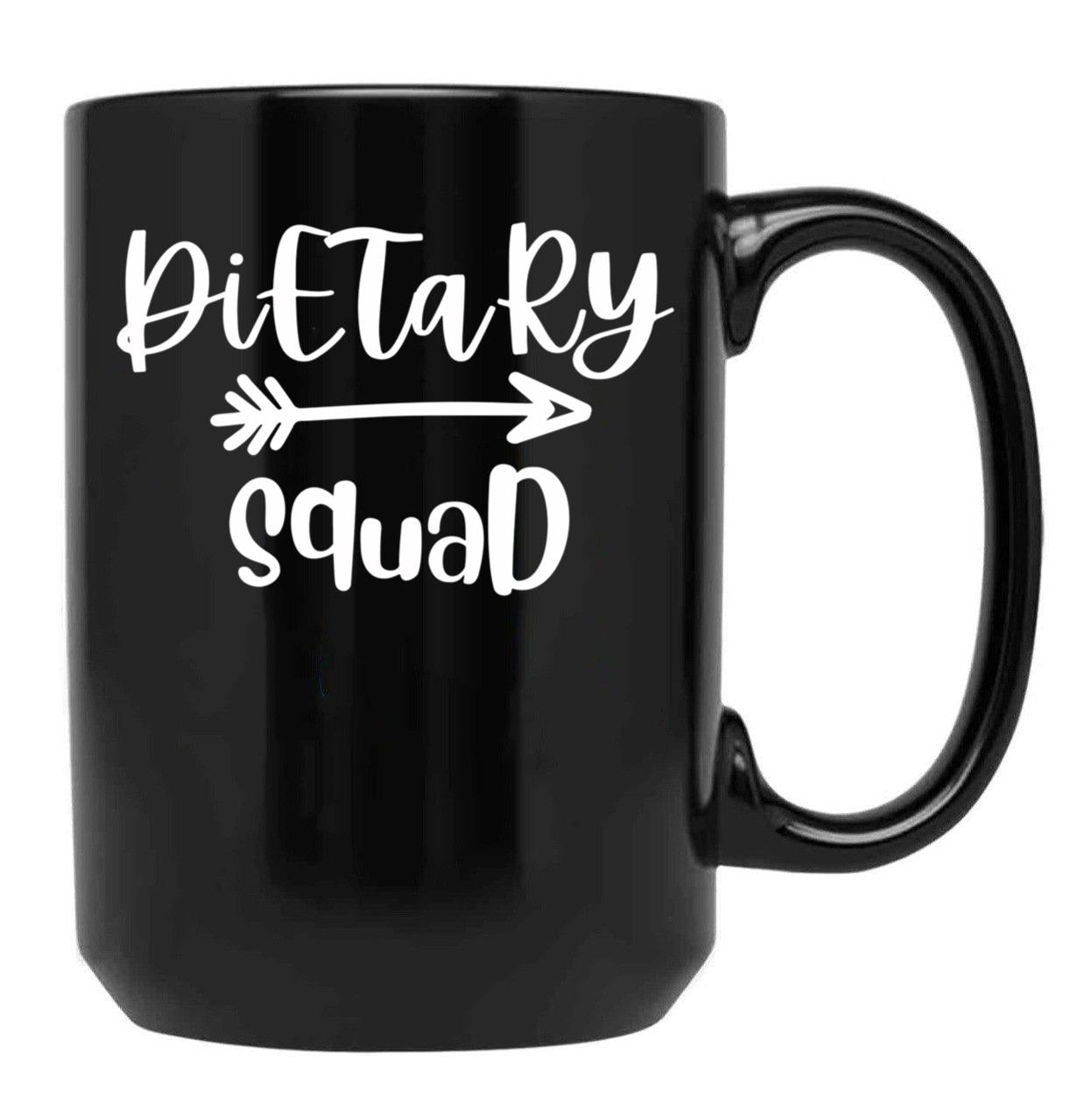 Dietary Squad Dietary Aide Rock Black Coffee Mug, Gift Coffee Mug