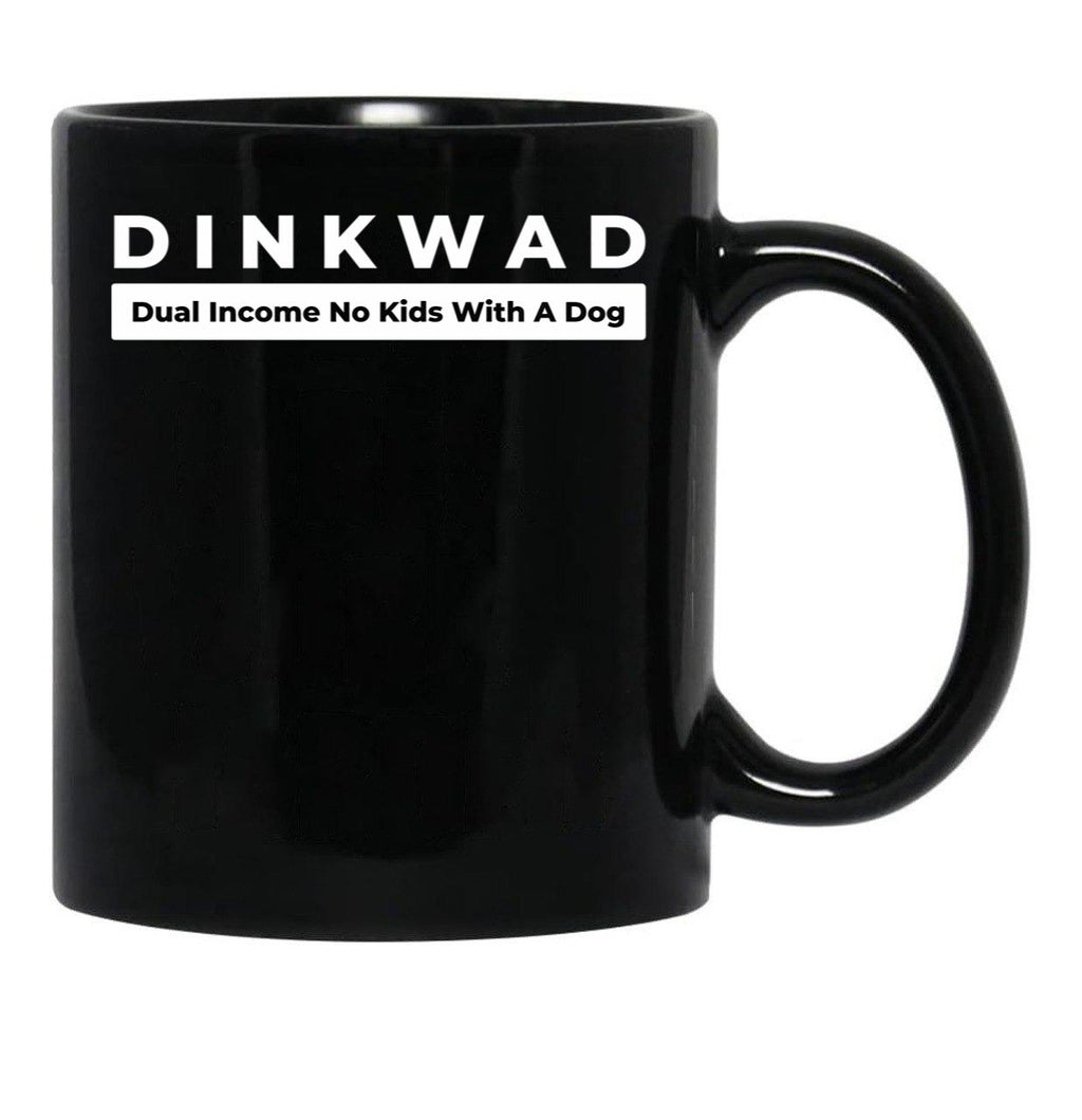 Dinkwad Dual Income No Kids With A Dog Black Coffee Mug, Gift Coffee Mug - Black