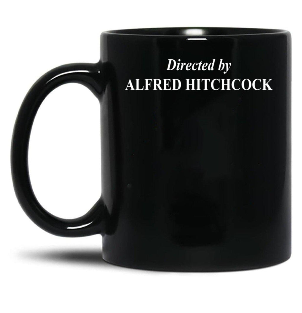 Directed by Alfred Hitchcock Classic Black Coffee Mug, Gift Coffee Mug