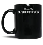 Directed by Alfred Hitchcock Classic Black Coffee Mug, Gift Coffee Mug