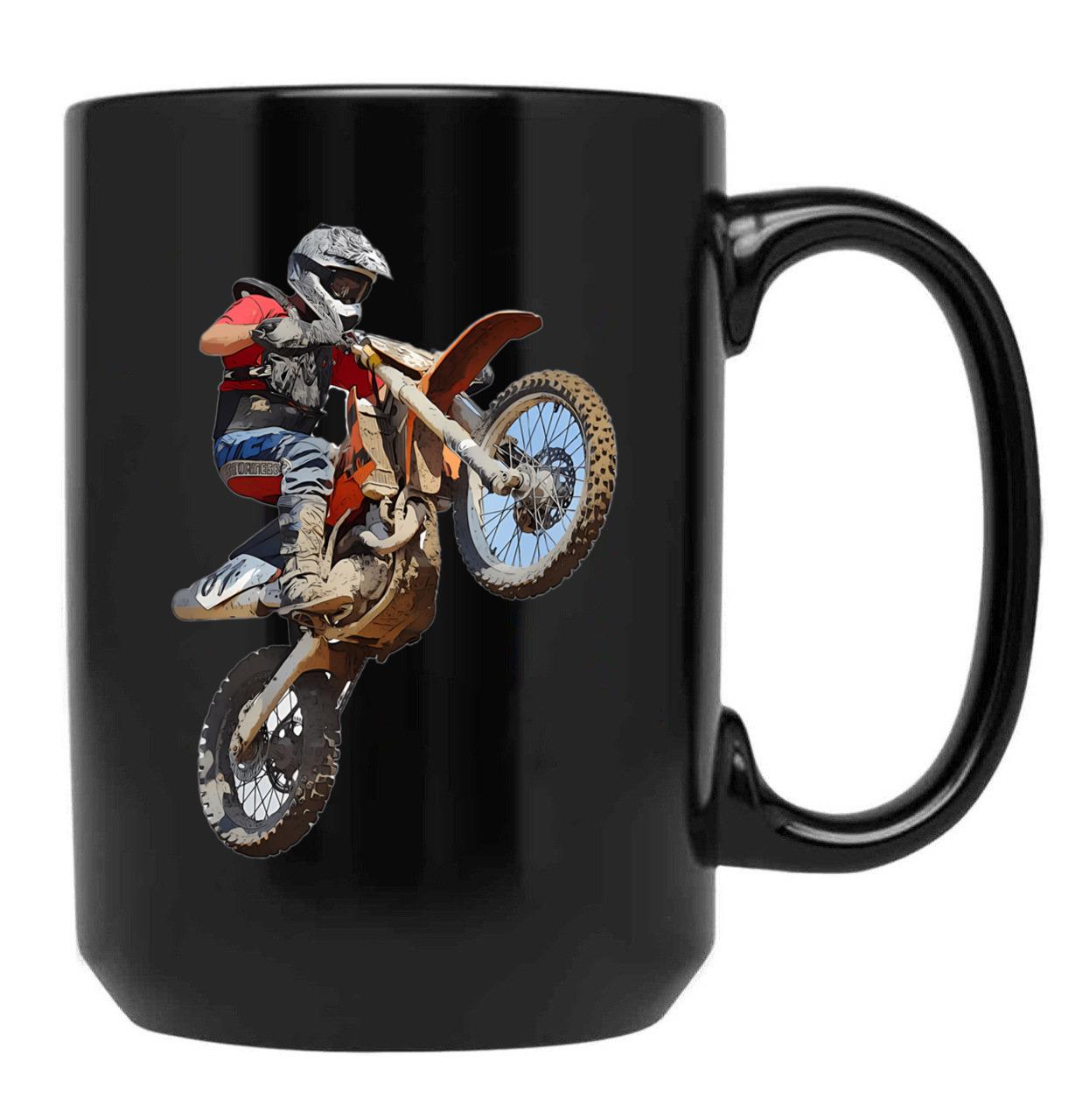 Dirt Bike Jump Or Motocross Jump Mx Or Motorcycle Jump (3) Black Coffee Mug, Gift Coffee Mug