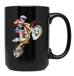 Dirt Bike Jump Or Motocross Jump Mx Or Motorcycle Jump Black Coffee Mug, Gift Coffee Mug