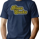 Disco Sucks Vintage Distressed Print Shirt T-Shirt for Men & Women, T-Shirts Graphic Tee - Navy