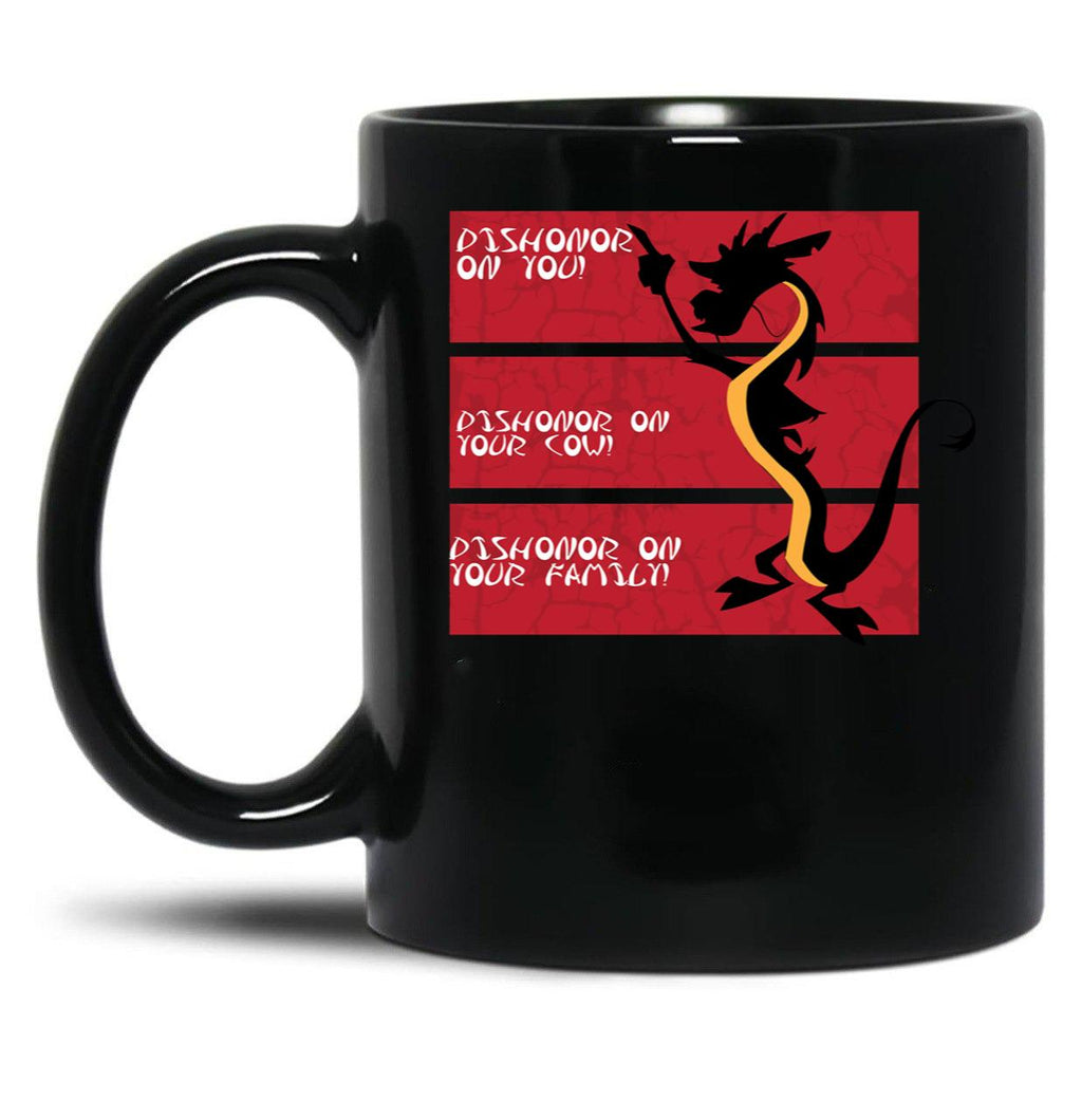 Dishonor On Your Cow Black Coffee Mug, Gift Coffee Mug