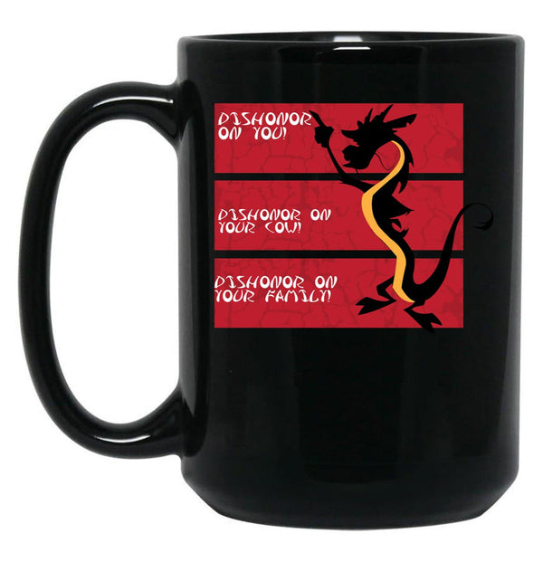 Dishonor On Your Cow Black Coffee Mug, Gift Coffee Mug - Black