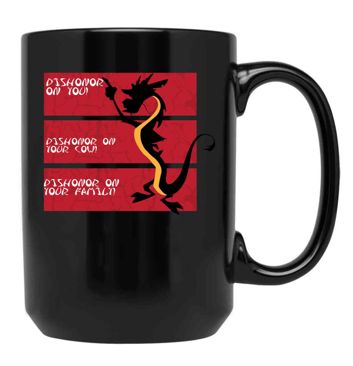 Dishonor On Your Cow Black Coffee Mug, Gift Coffee Mug