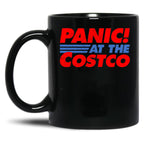 Distressed Panic at The Costco Funny Meme Black Coffee Mug, Gift Coffee Mug