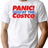 Distressed Panic at The Costco Funny Meme Premium Heavyweight Cotton T-Shirt - White