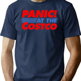Distressed Panic at The Costco Funny Meme Premium Heavyweight Cotton T-Shirt - Navy
