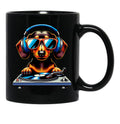 Dj Dachshund Dog Black Coffee Mug, Gift Coffee Mug - Black