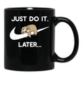 Do It Later Funny Sleepy Sloth for Lazy Sloth Lover Black Coffee Mug, Gift Coffee Mug - Black