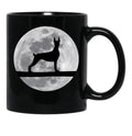 Doberman Dog Night Moon Doberman Lover Black Coffee Mug, Gift Coffee Mug - Black