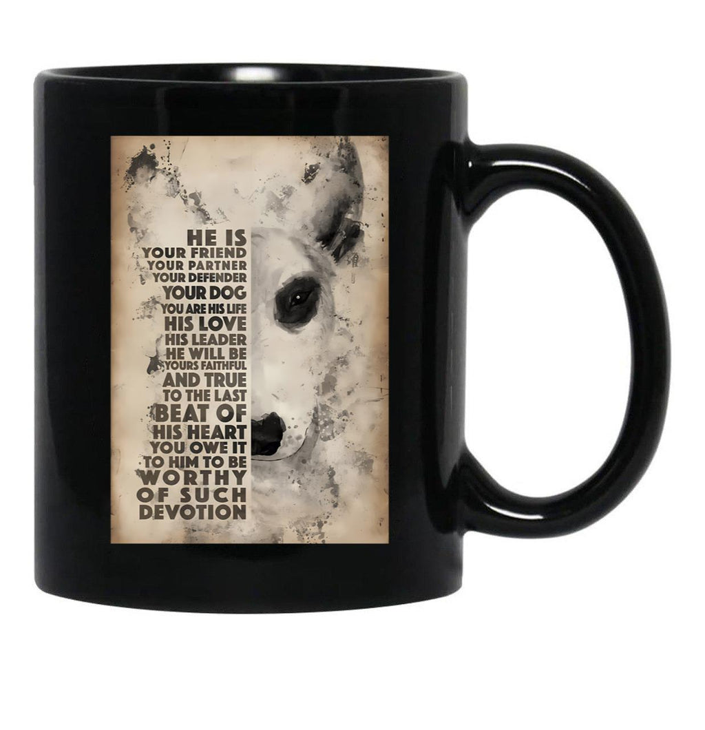 Dog Bull Terrier Black Coffee Mug - Black