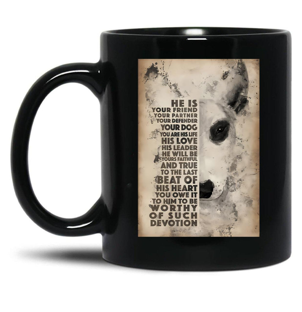 Dog Bull Terrier Black Coffee Mug
