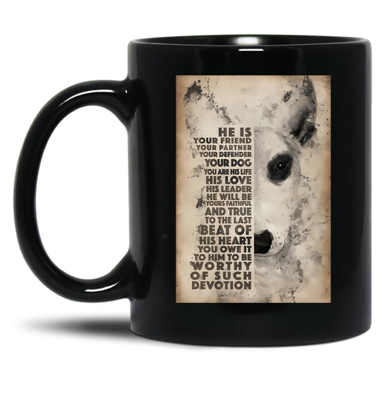Dog Bull Terrier Black Coffee Mug
