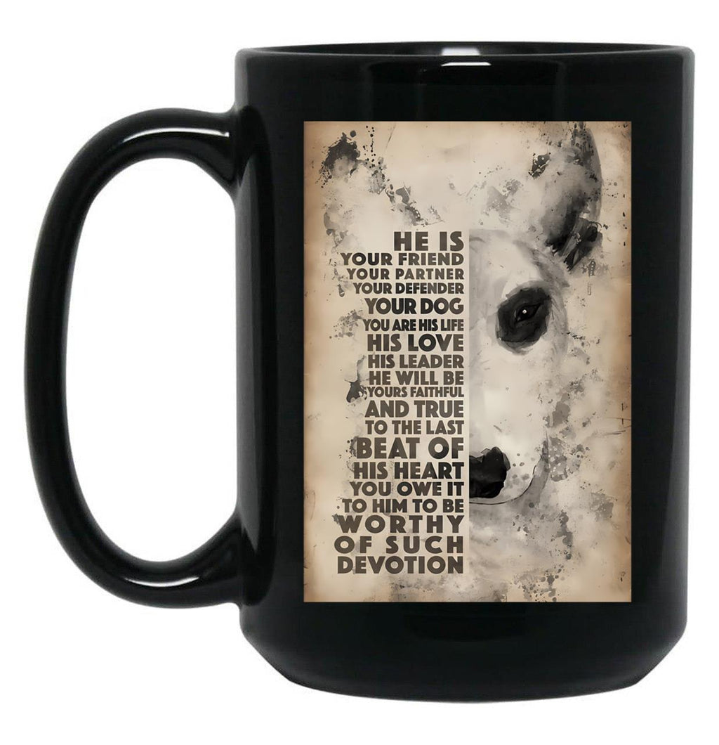 Dog Bull Terrier Black Coffee Mug