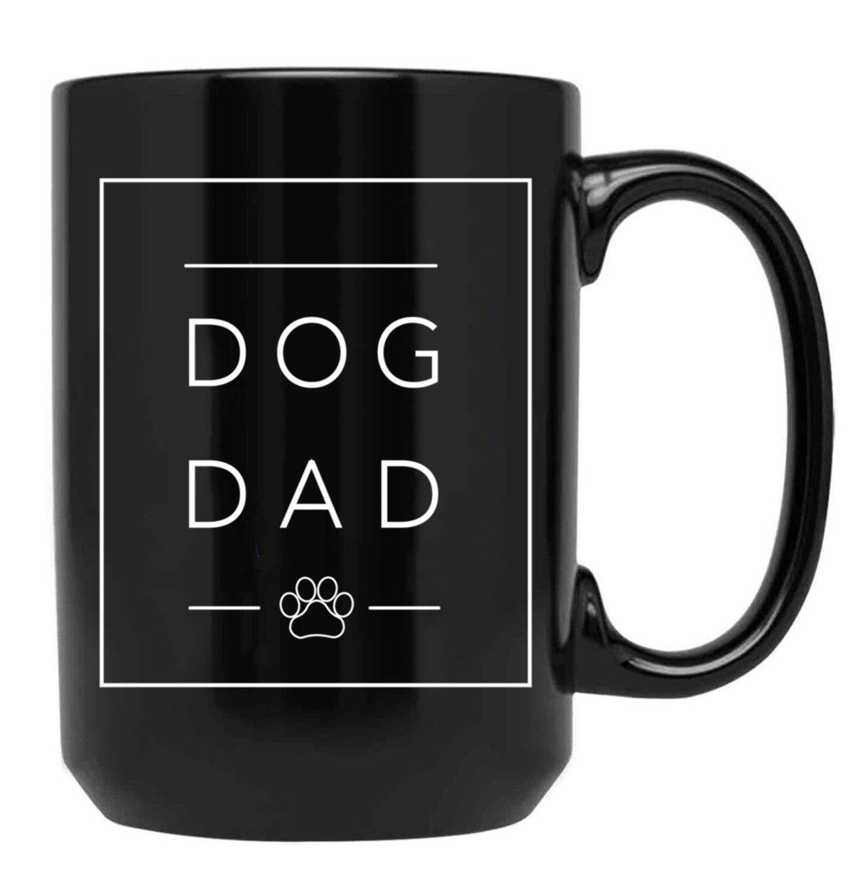 Dog Dad Black Coffee Mug, Gift Coffee Mug