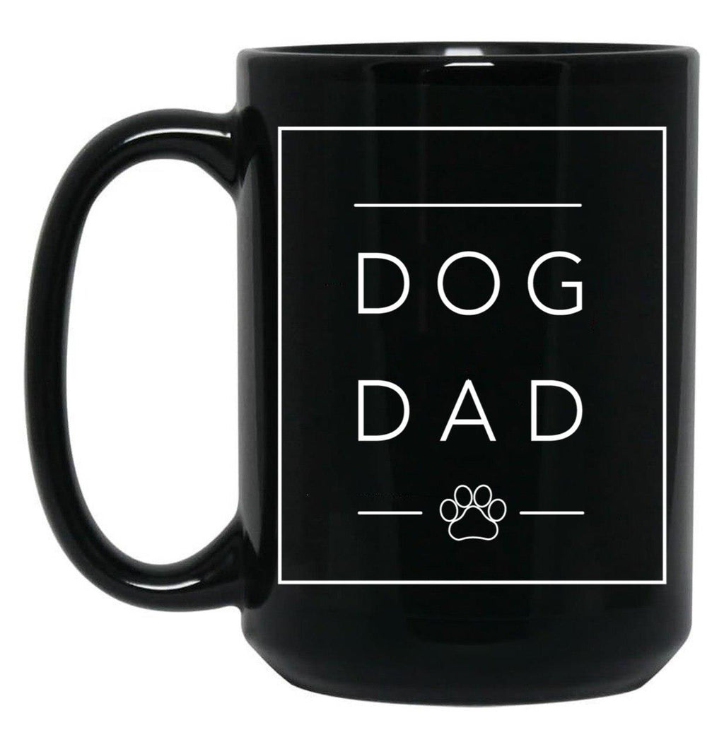 Dog Dad Black Coffee Mug, Gift Coffee Mug