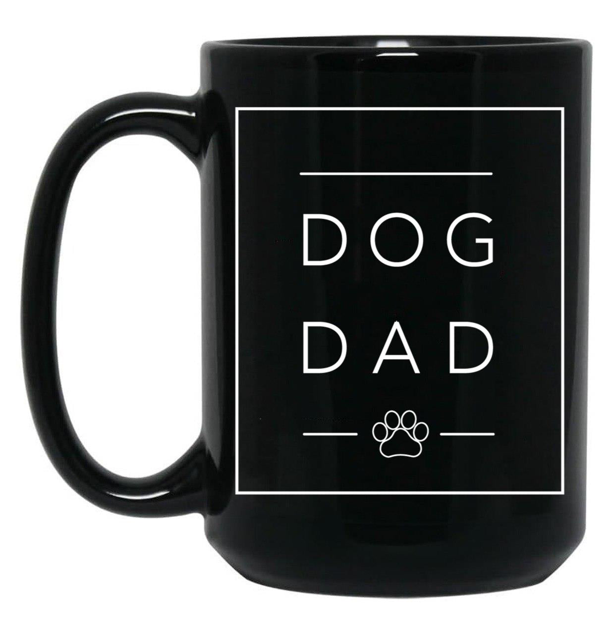 Dog Dad Black Coffee Mug, Gift Coffee Mug
